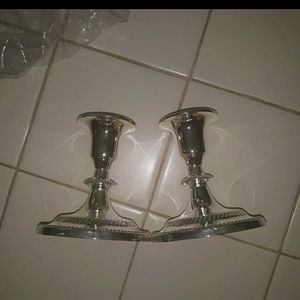 2 silver candle sticks